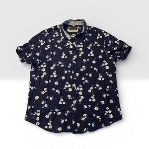 Denim & Flower Navy Floral Men's Size Large Shirt